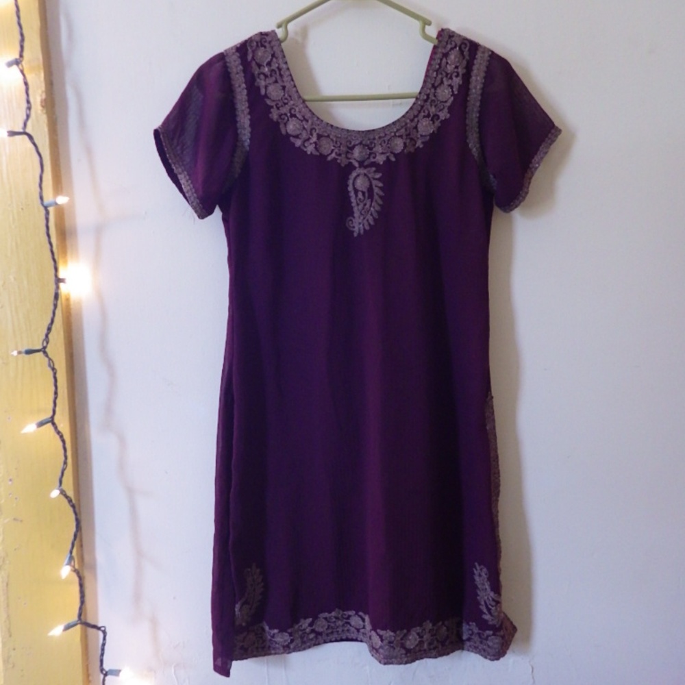 Indian Tunic Embroidered Bollywood Casual Dress